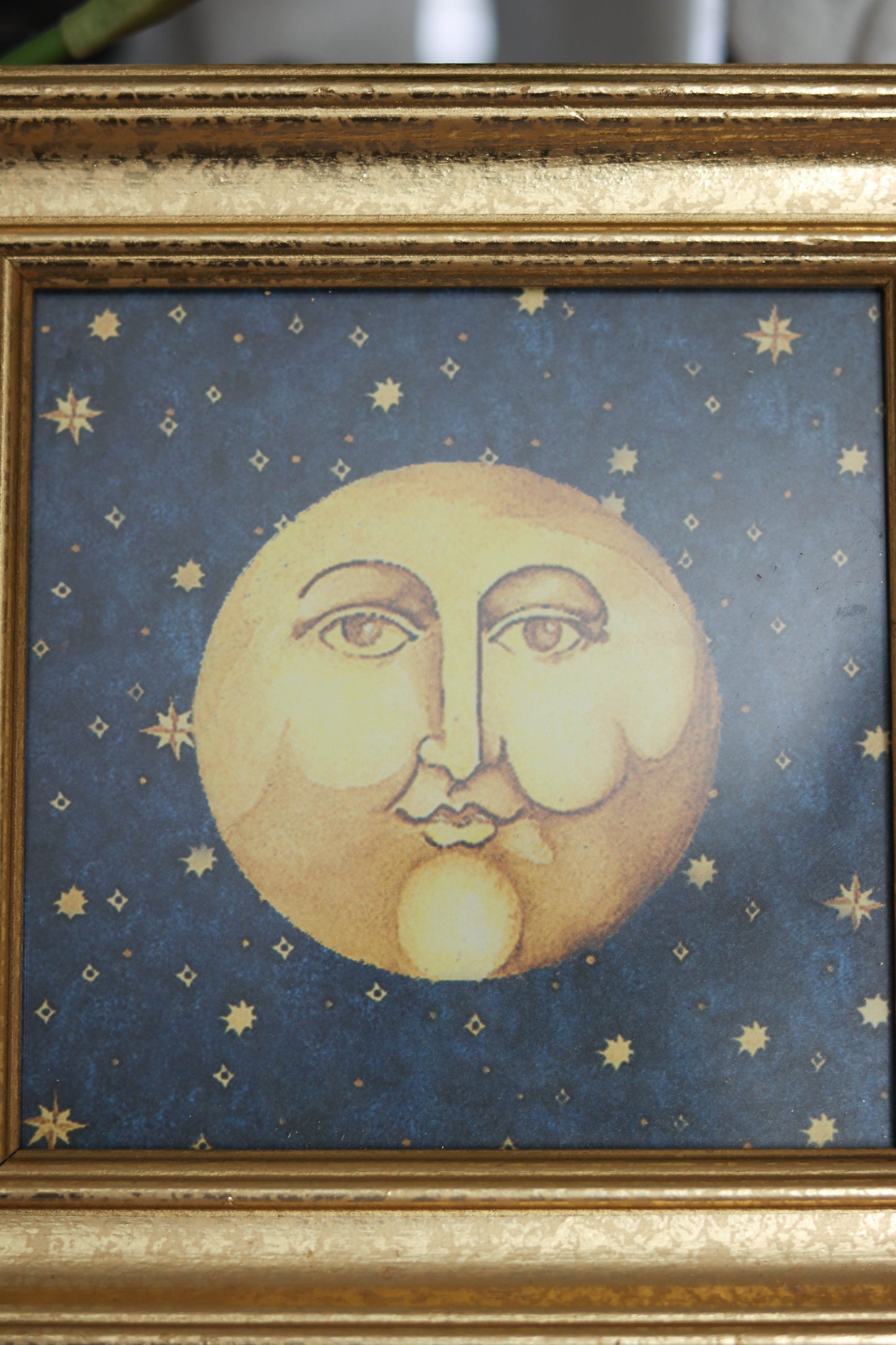 Vintage Mary Beth Zeitz Moon & Sun Framed Artwork Set Of 2