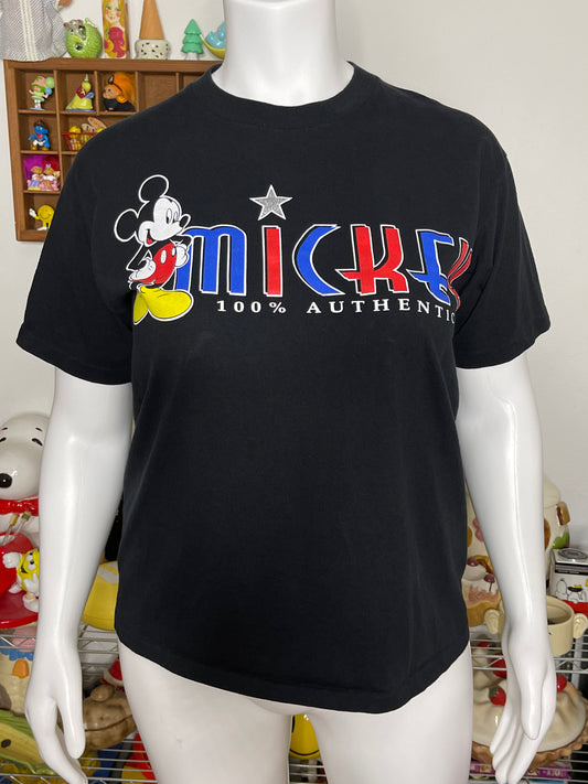 Vintage Mickey Mouse Black Graphic Tee Sz "OS" XL