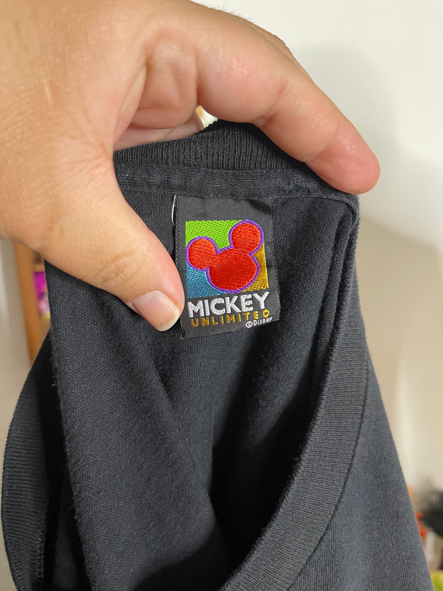 Vintage Mickey Mouse Black Graphic Tee Sz "OS" XL