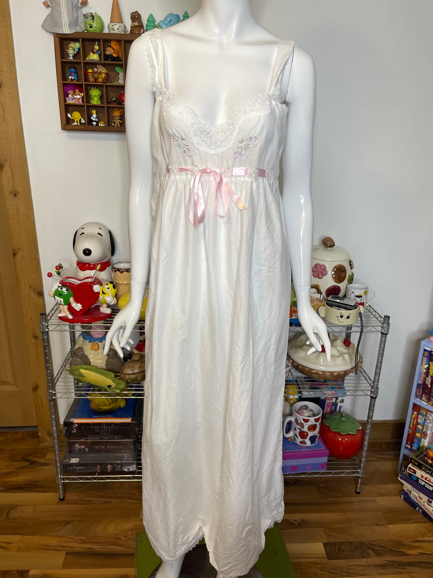 Vintage 90s Dreamy 2pc Nightgown Dress & Robe Set Sz M