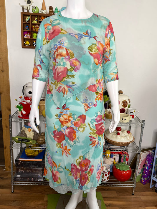 2000s Dreamy Watercolor Floral 2pc Set Sz 1X/2X