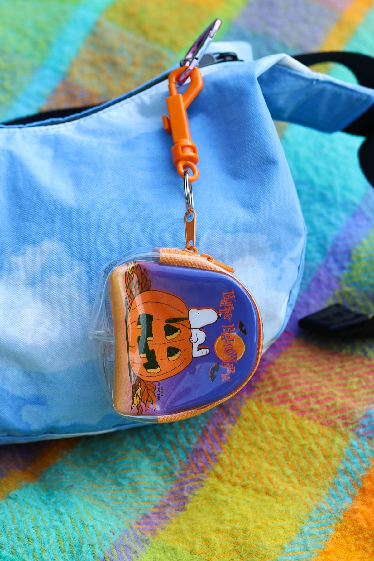 Vintage 2000s Snoopy Happy Halloween Keychain Pouch