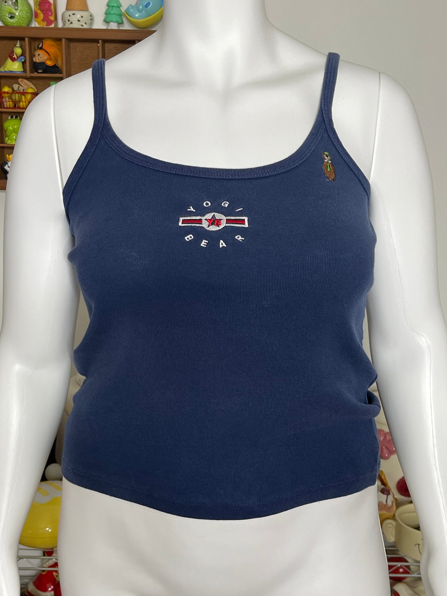 2000s Navy Blue Yogi Bear Embroidered Tank Top Sz L/XL