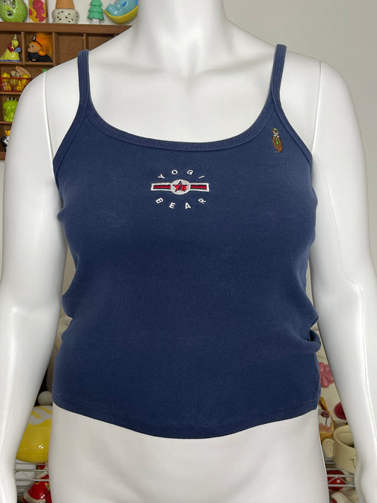 2000s Navy Blue Yogi Bear Embroidered Tank Top Sz L/XL