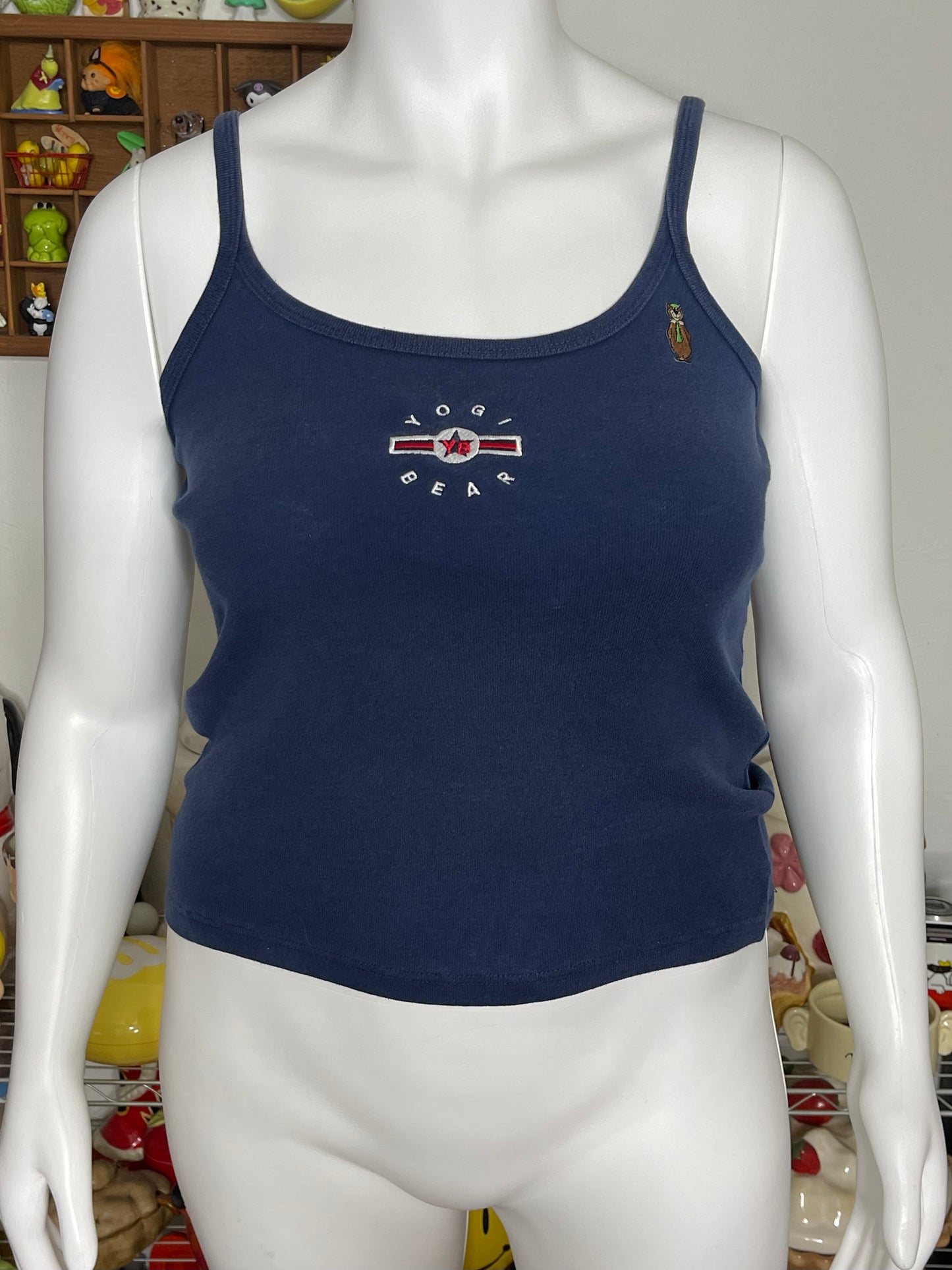 2000s Navy Blue Yogi Bear Embroidered Tank Top Sz L/XL