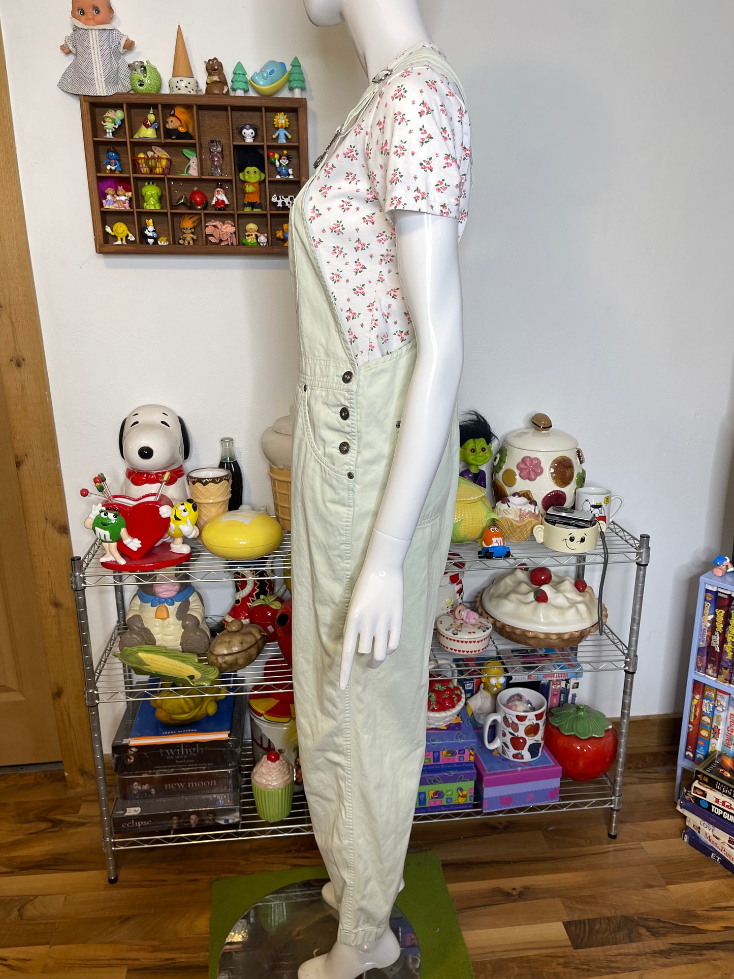 Vintage 90s Light Pastel Green Overalls Sz S