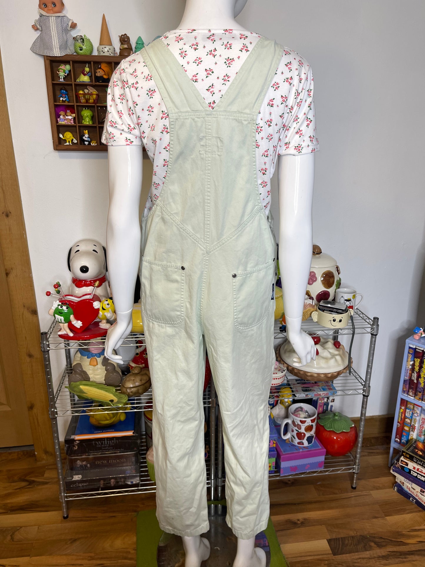 Vintage 90s Light Pastel Green Overalls Sz S