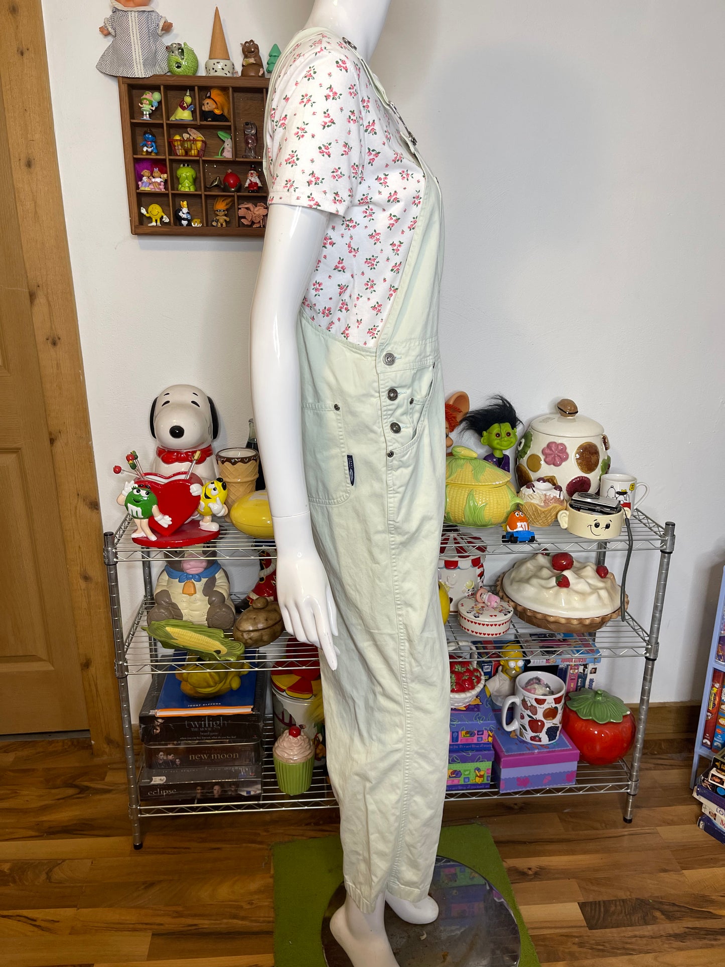 Vintage 90s Light Pastel Green Overalls Sz S