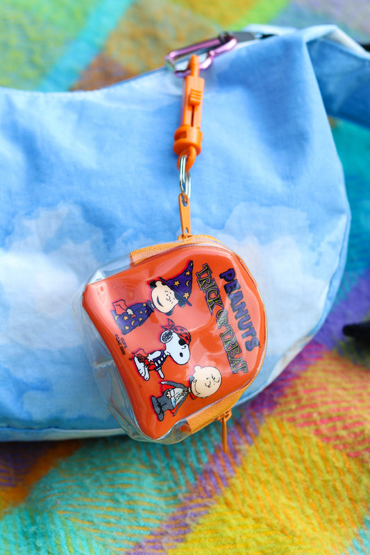 Vintage 2000s Peanuts Trick Or Treat Halloween Keychain Pouch
