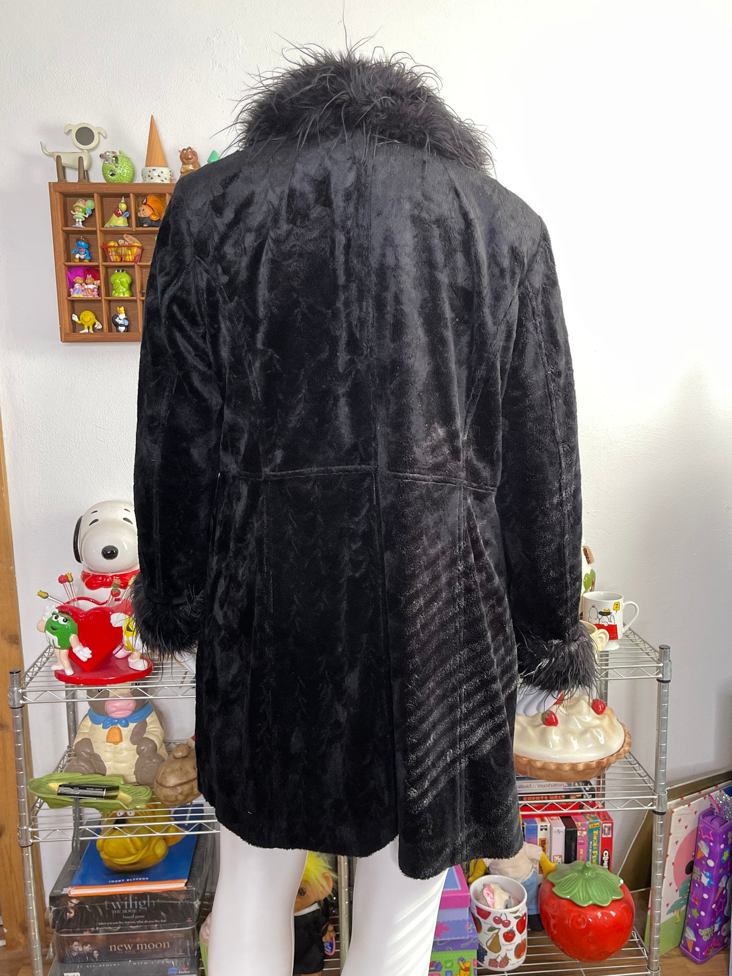 Vintage Black Faux Fur Penny Lane Jacket Sz XXL/1X