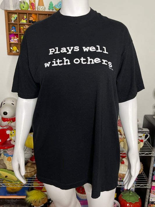 Vintage Plus Size Black "Plays well with others" Graphic Tee Sz XXL