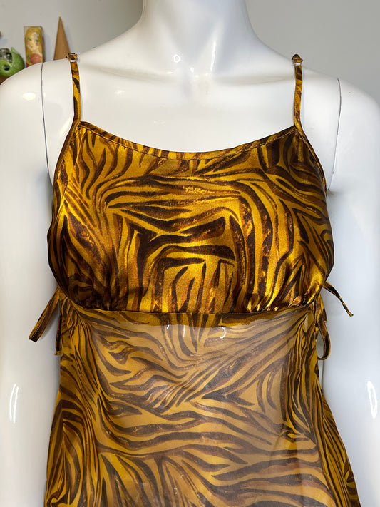 Vintage Sheer Animal Print Print Slip Sz S
