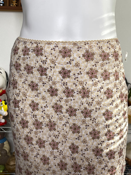 2000s Deadstock Groovy Floral Print Midi Skirt Sz XL/XXL