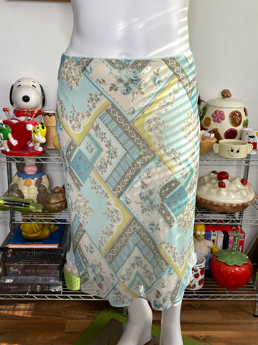 Vintage 2000s Fairy Floral Midi Skirt Sz XL
