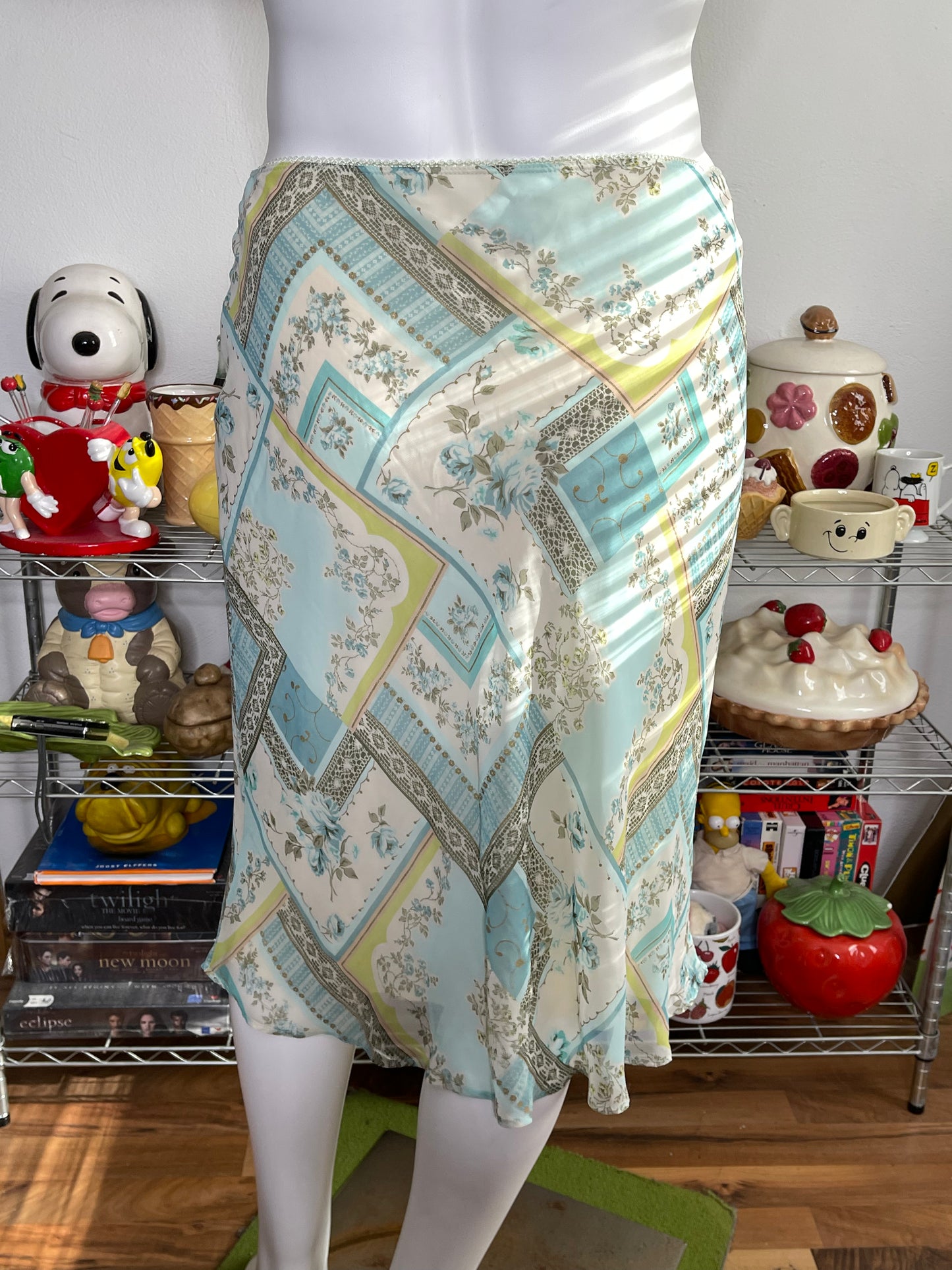 Vintage 2000s Fairy Floral Midi Skirt Sz XL