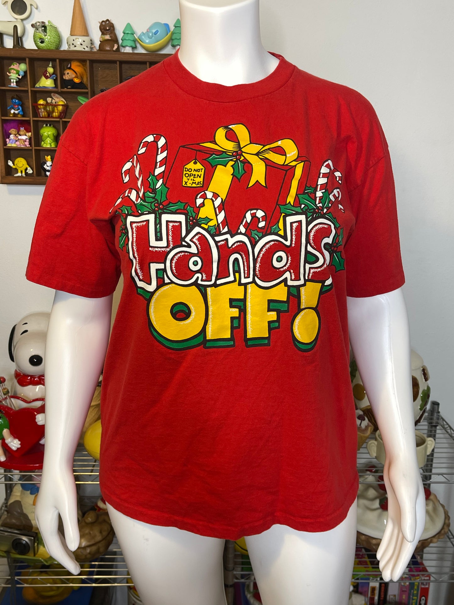 90s Hands Off Holiday Graphic Tee Sz XL