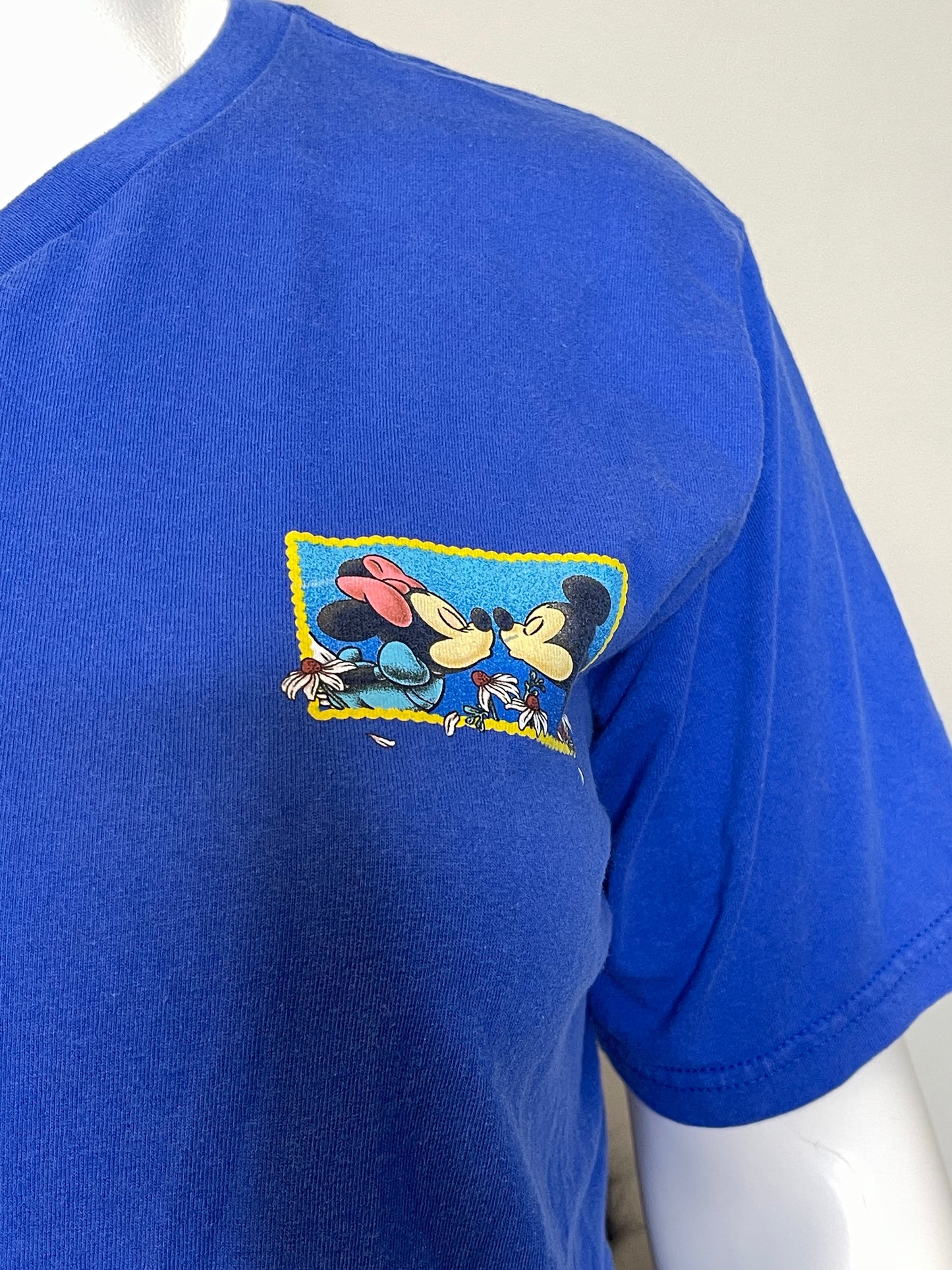 Vintage Mickey & Minnie Mouse Stamp Graphic Tee Sz XL