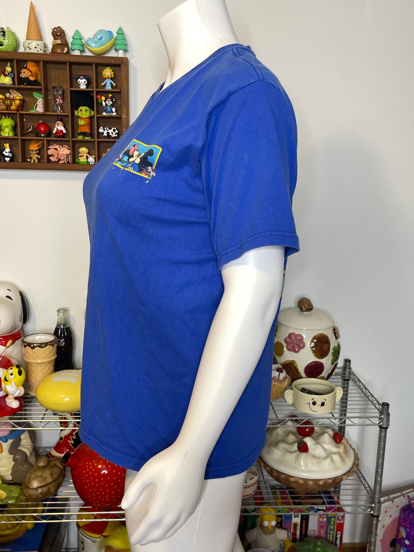 Vintage Mickey & Minnie Mouse Stamp Graphic Tee Sz XL