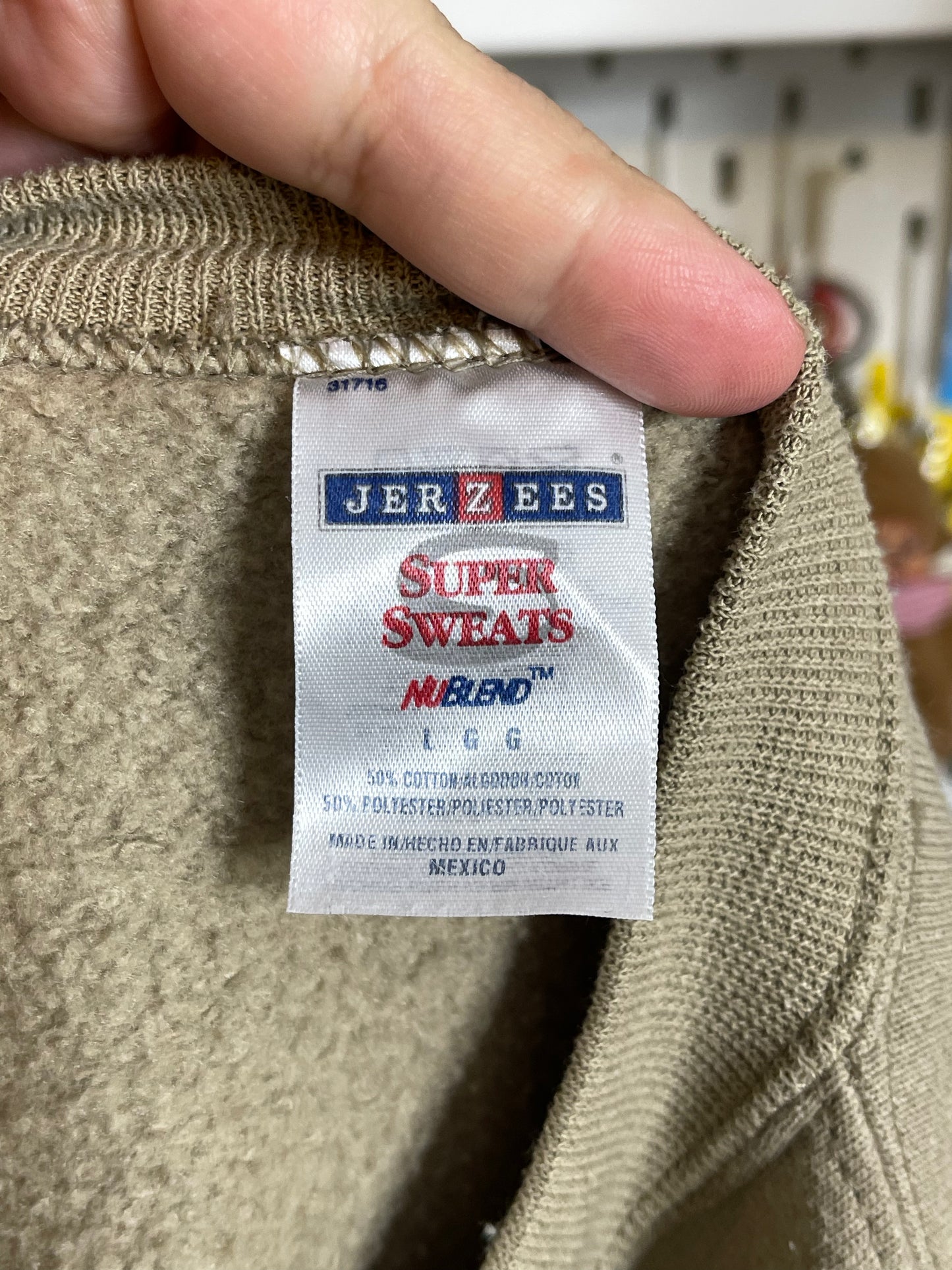 Sheep Patchwork Style Crewneck Sweater Sz L