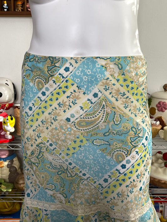 Vintage 2000s Fairy Floral Paisley Midi Skirt Sz 10P