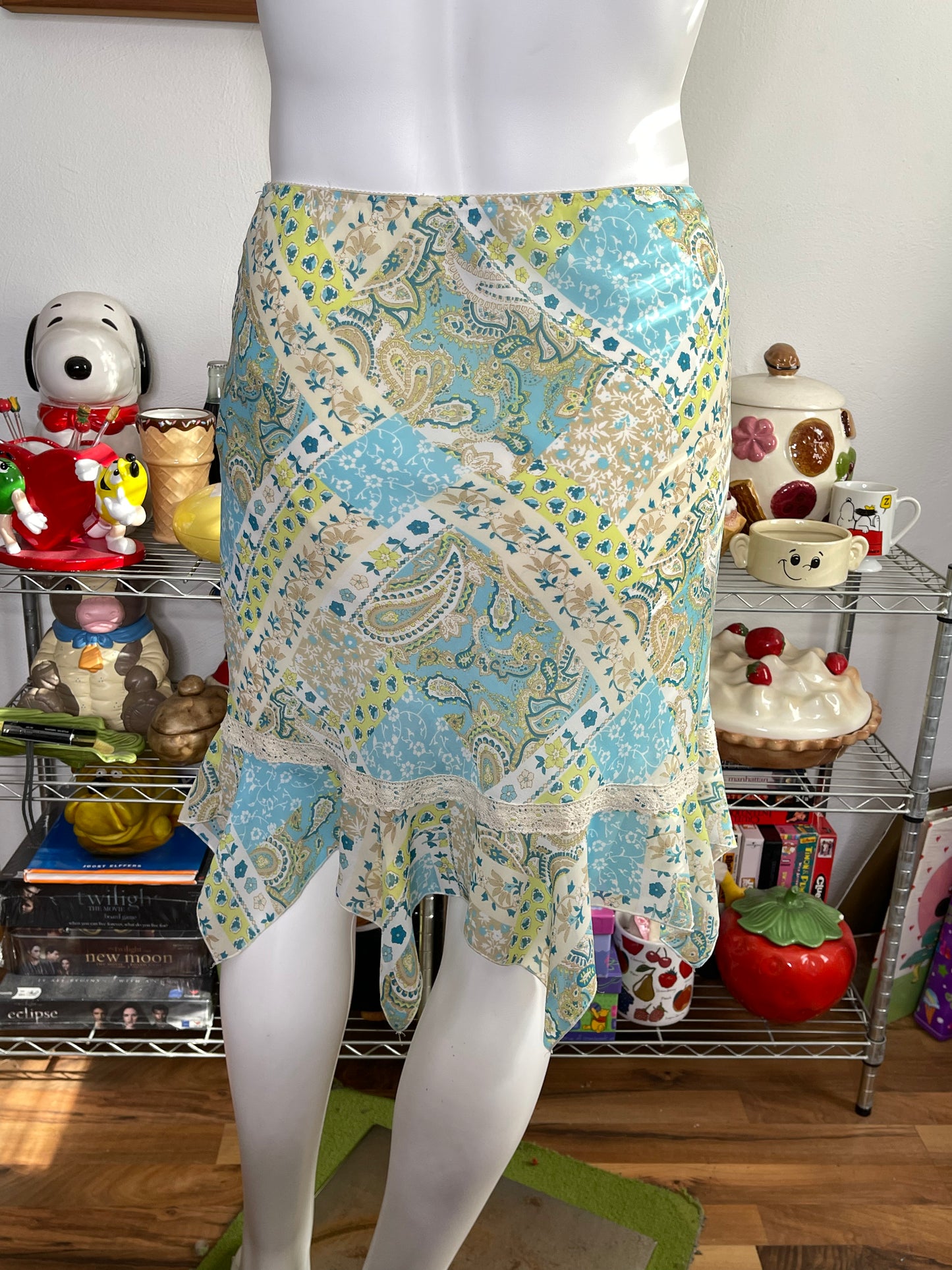 Vintage 2000s Fairy Floral Paisley Midi Skirt Sz 10P