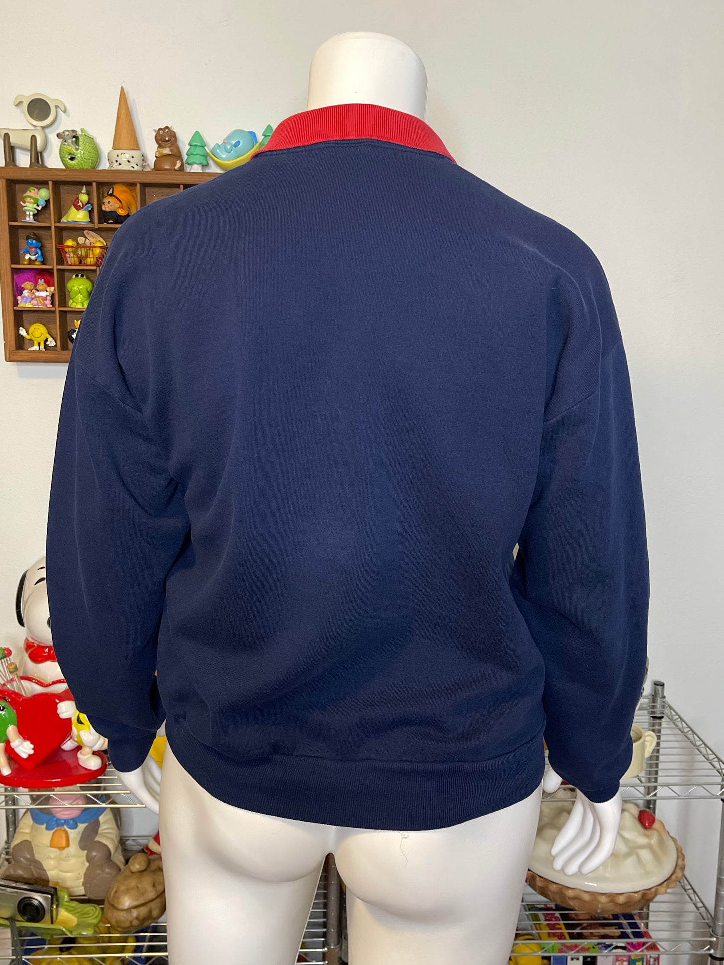 Vintage 90s Patchwork Strawberry Crewneck Sweater Sz XL