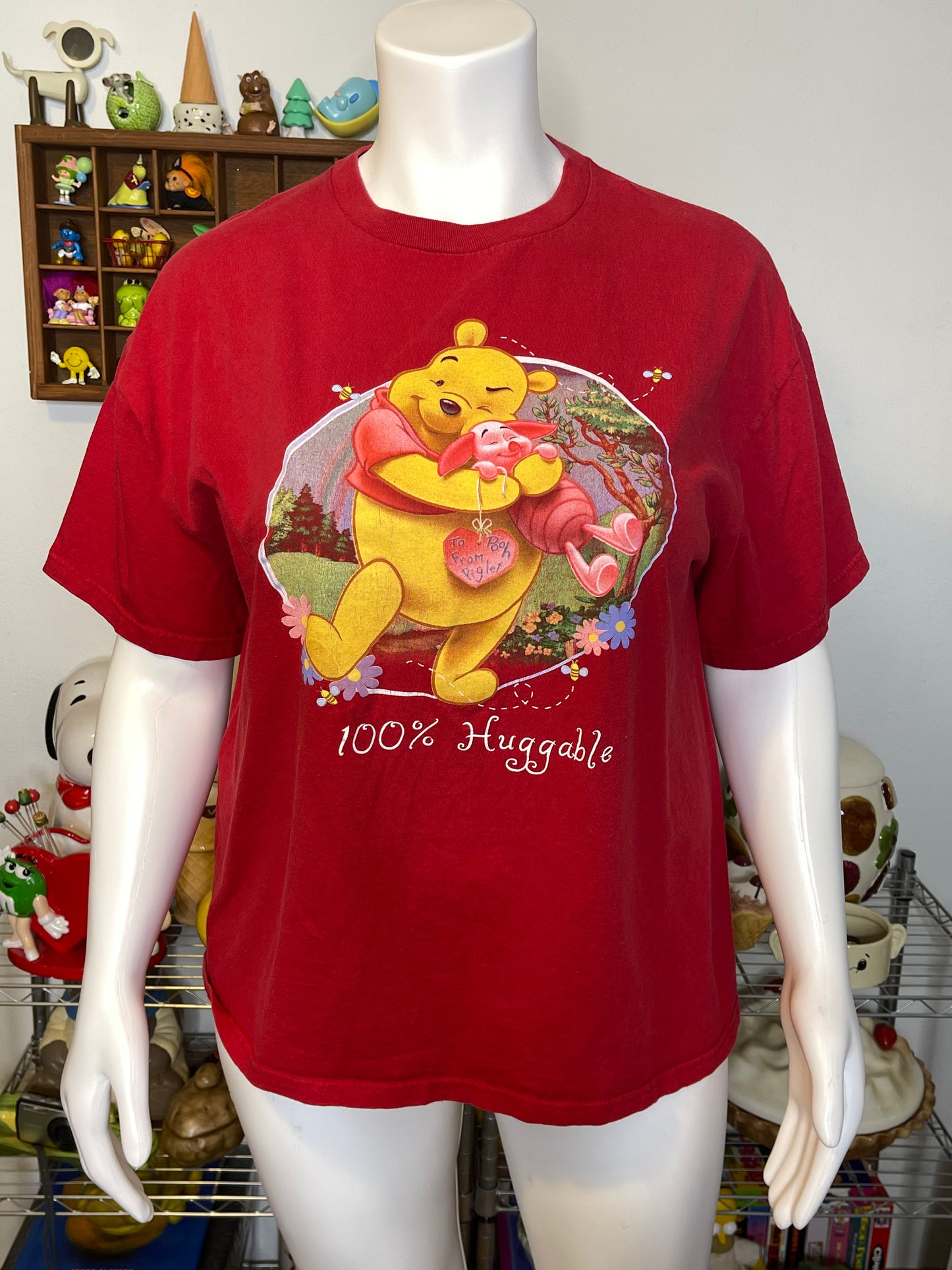 Vintage Winnie The Pooh & Piglet V-Day Graphic Tee Sz XL