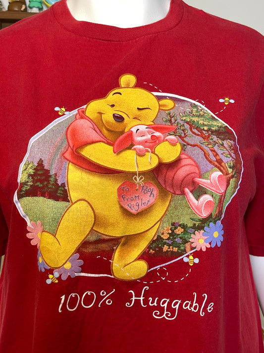 Vintage Winnie The Pooh & Piglet V-Day Graphic Tee Sz XL