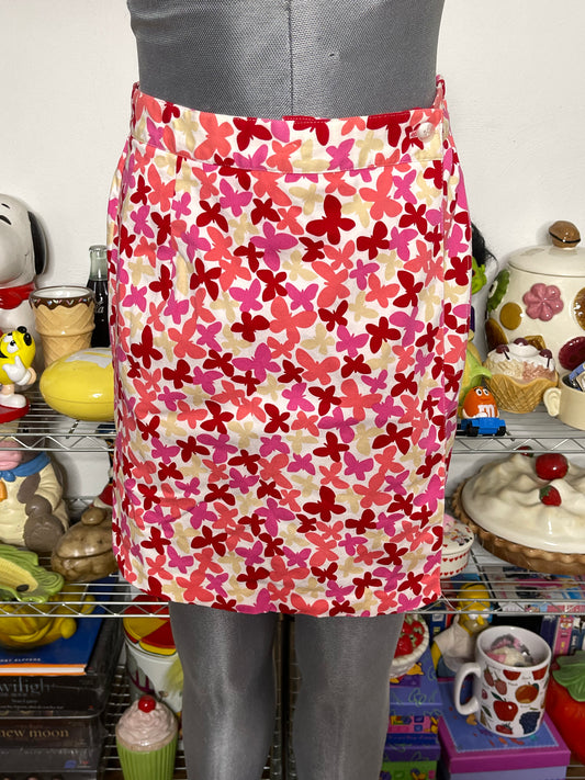 Vintage 90s Colorful Butterfly Print Skort Sz M 28in 29in