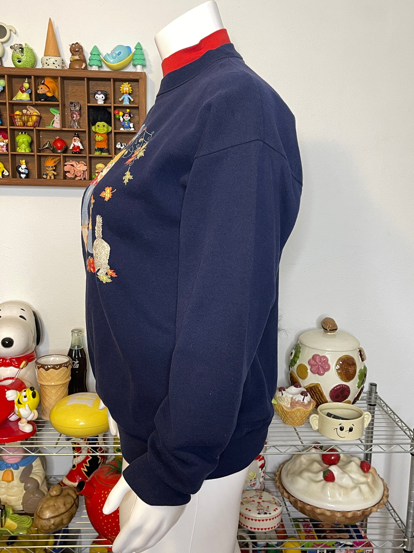 Vintage 90s Fall Autumn Harvest Scarecrow Crewneck Sweater Sz XL