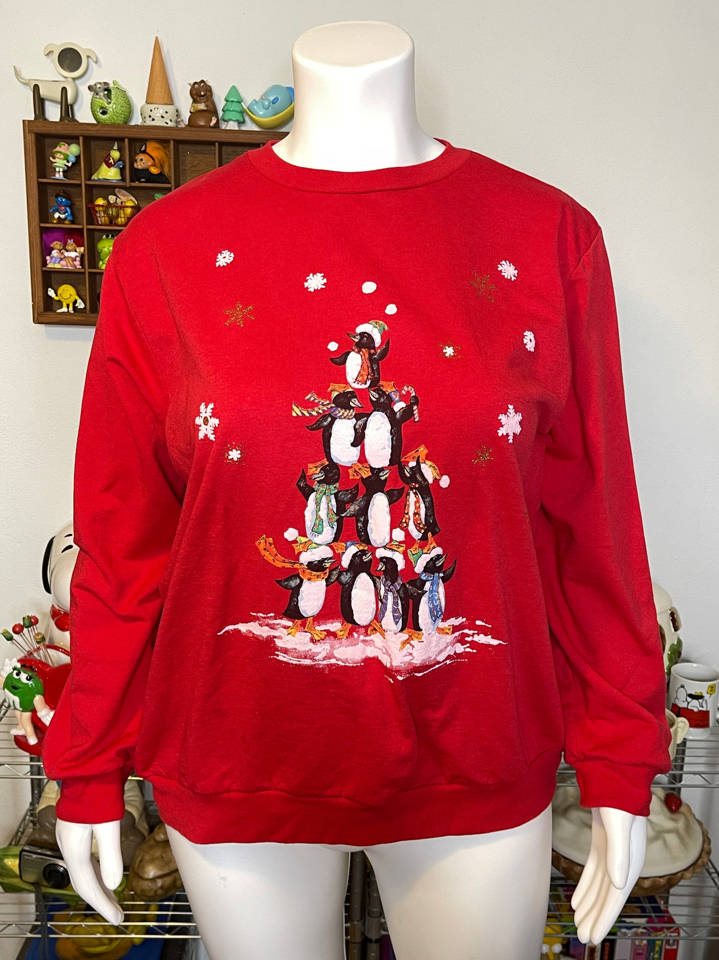 Vintage Plus Size Holiday Penguin Sweater Sz 2XL
