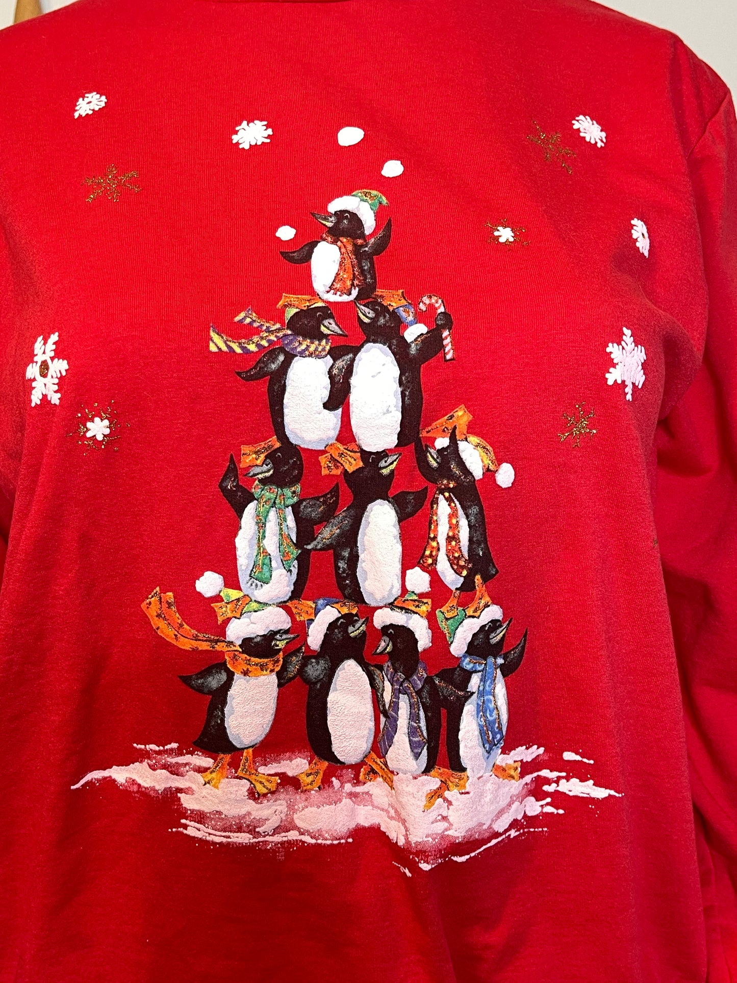 Vintage Plus Size Holiday Penguin Sweater Sz 2XL
