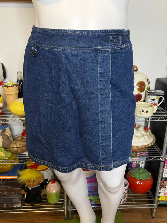 Vintage Dark Wash Denim Skort Sz 14 33in