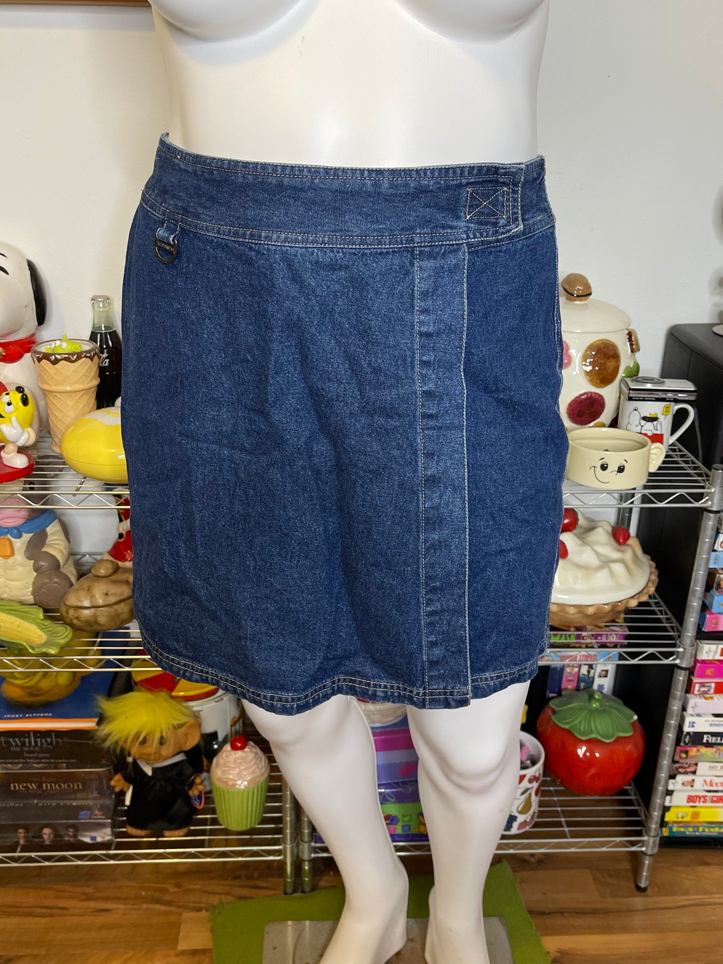 Vintage Dark Wash Denim Skort Sz 14 33in