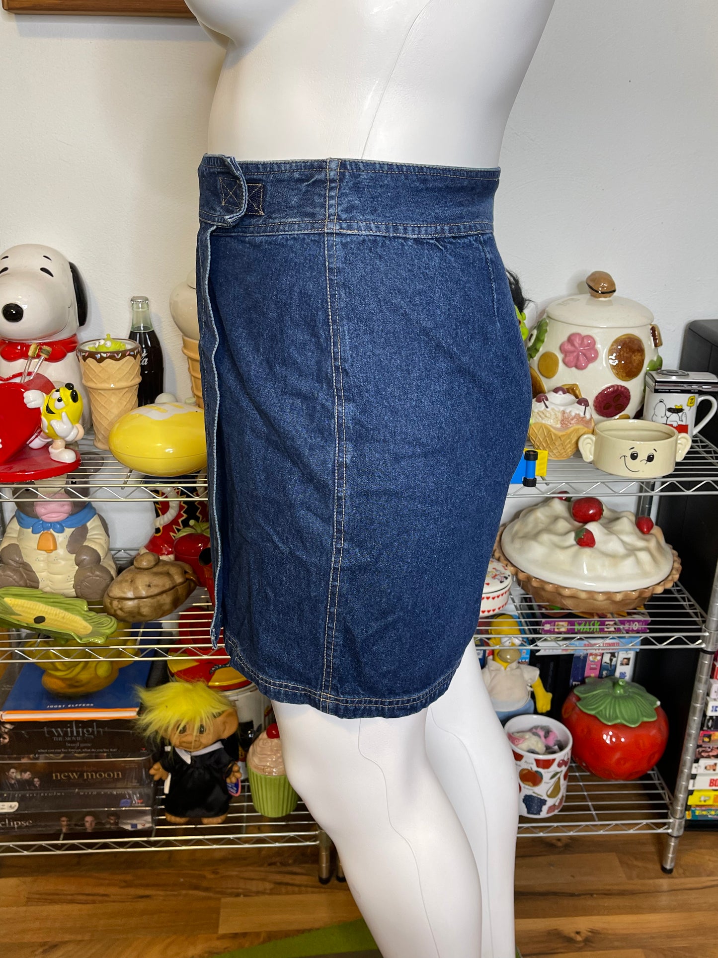 Vintage Dark Wash Denim Skort Sz 14 33in