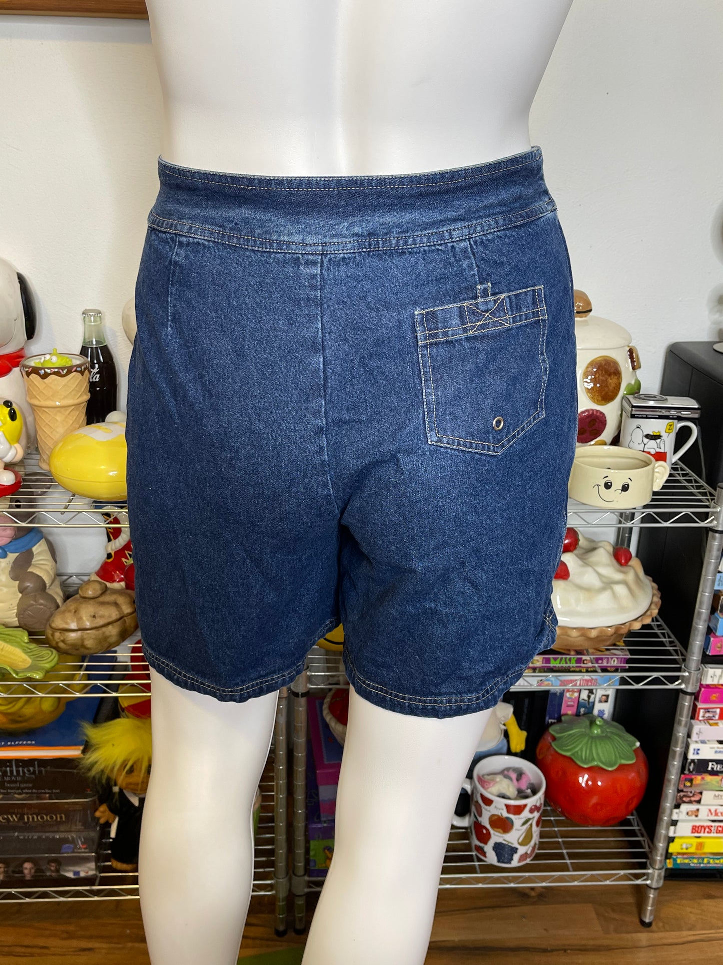 Vintage Dark Wash Denim Skort Sz 14 33in