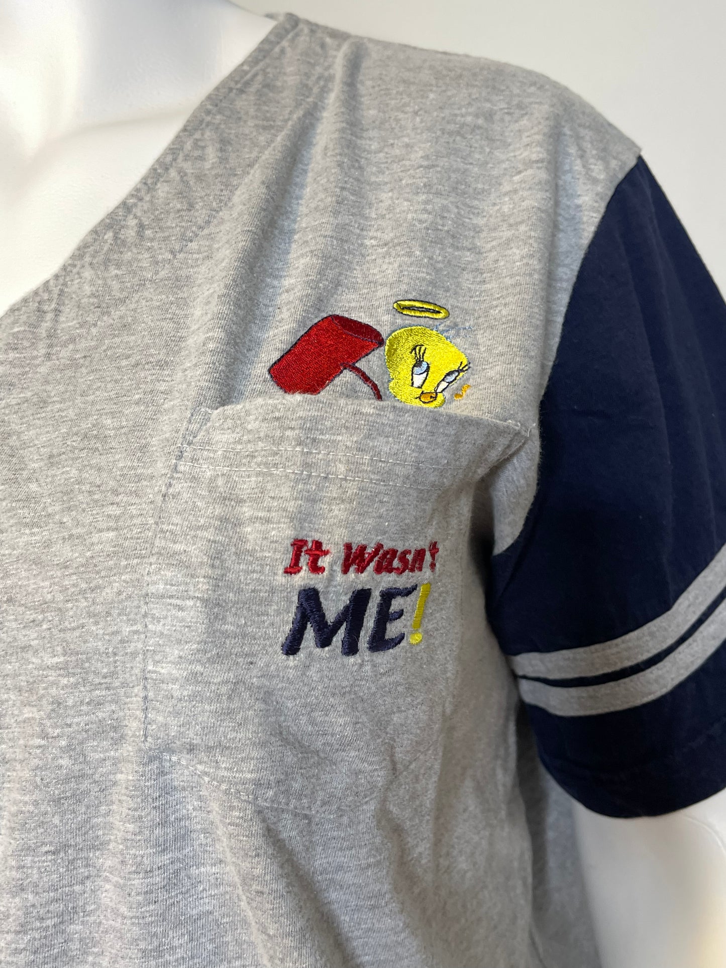 2000s Looney Tunes Plus Size Baseball Style Top Sz 2X