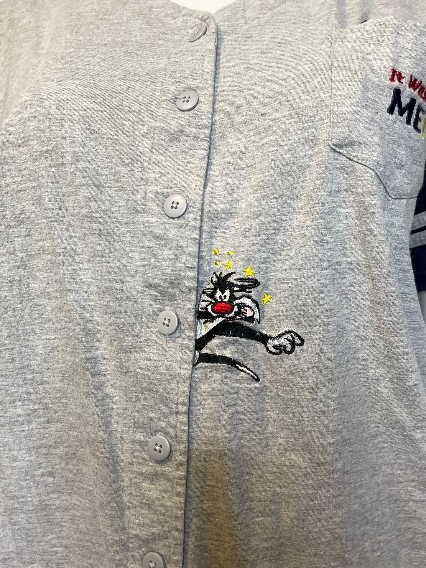 2000s Looney Tunes Plus Size Baseball Style Top Sz 2X