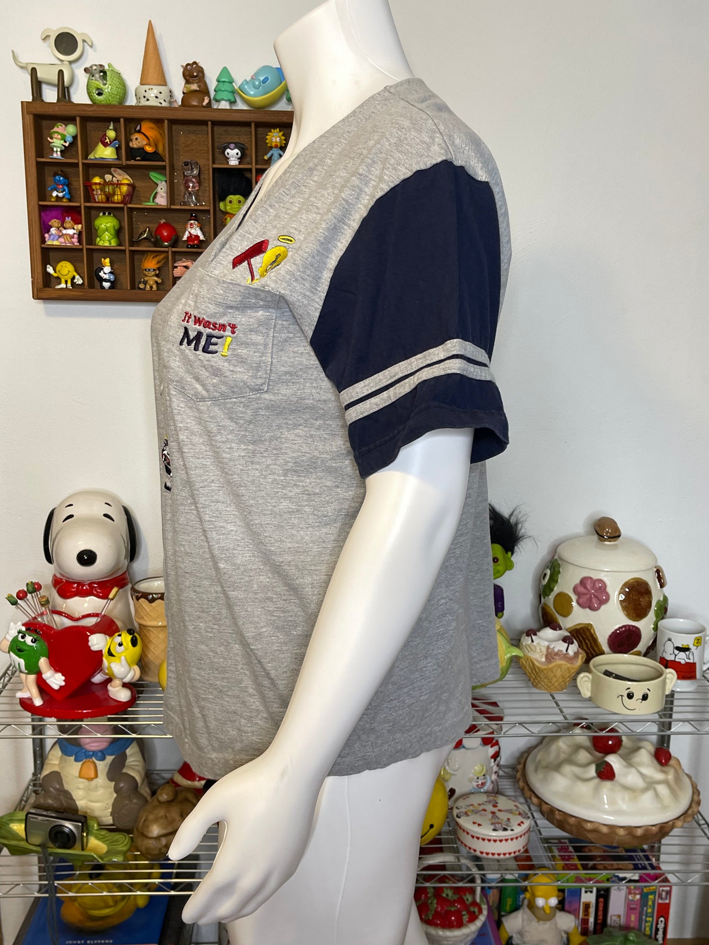 2000s Looney Tunes Plus Size Baseball Style Top Sz 2X