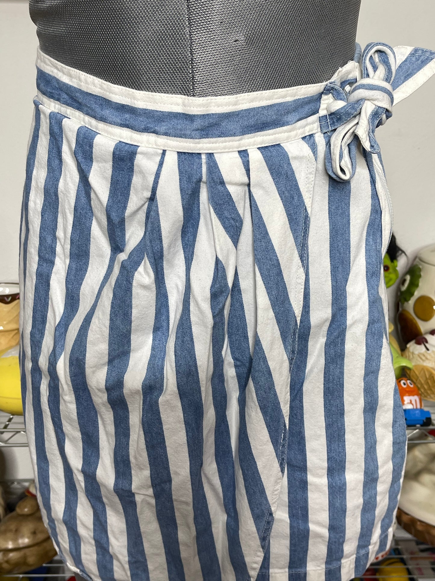 Vintage 90s Striped Mini Skort Sz S