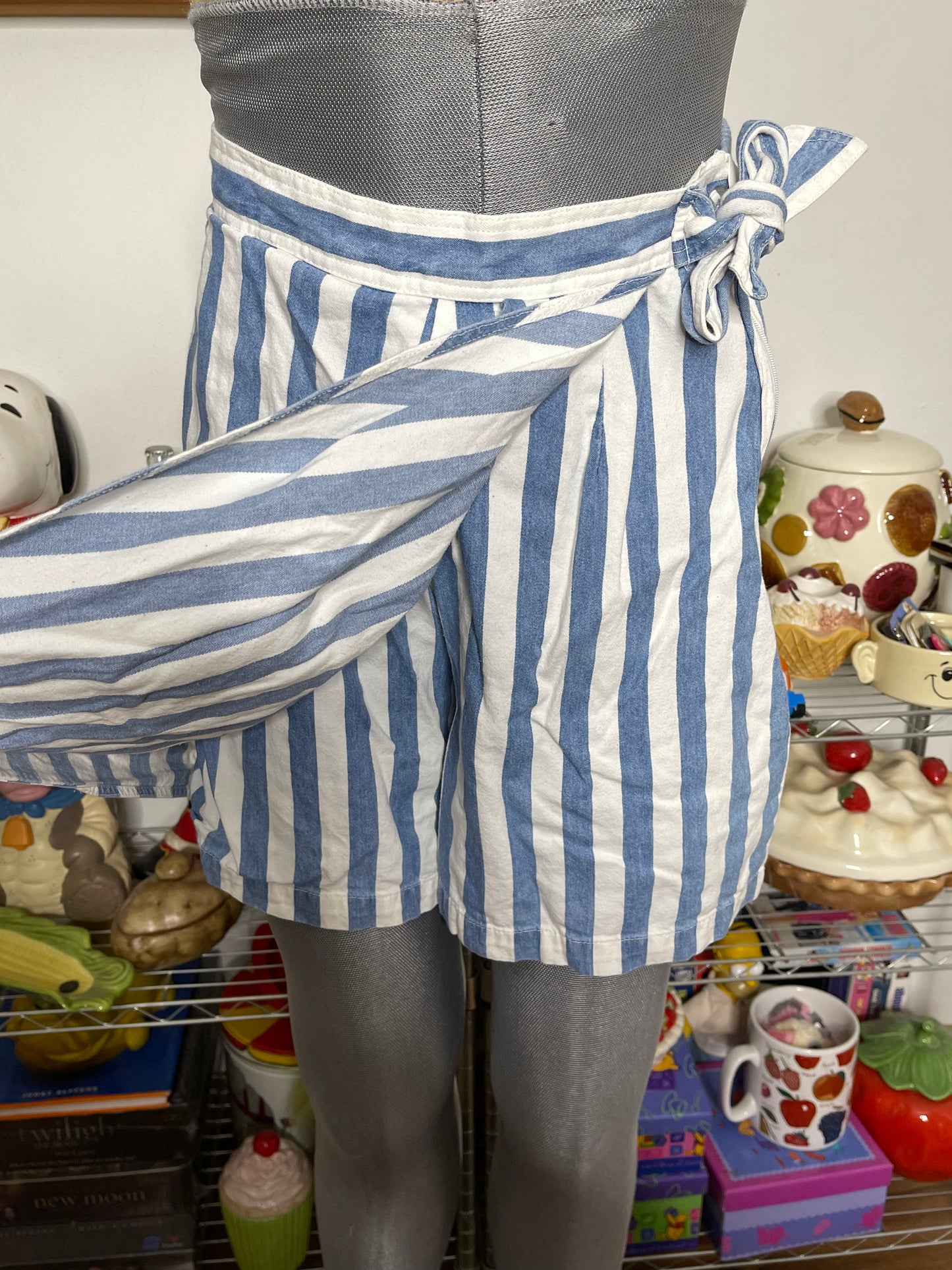 Vintage 90s Striped Mini Skort Sz S