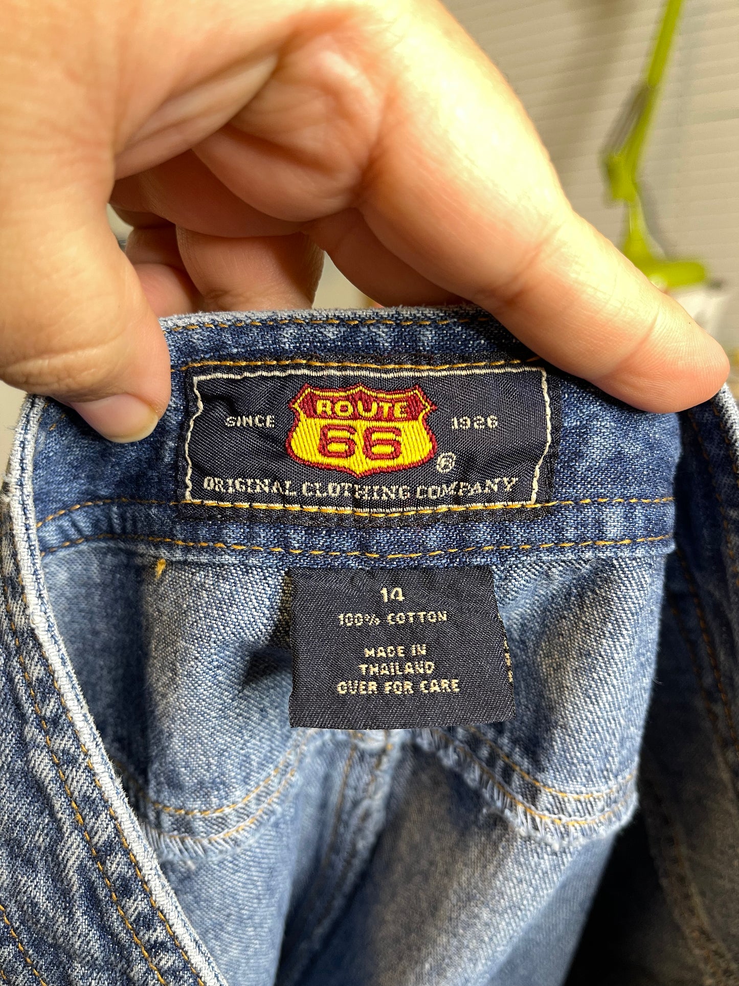 2000s Deadstock Flower Embroidered Lace Up Denim Maxi Skirt Sz 14 32in