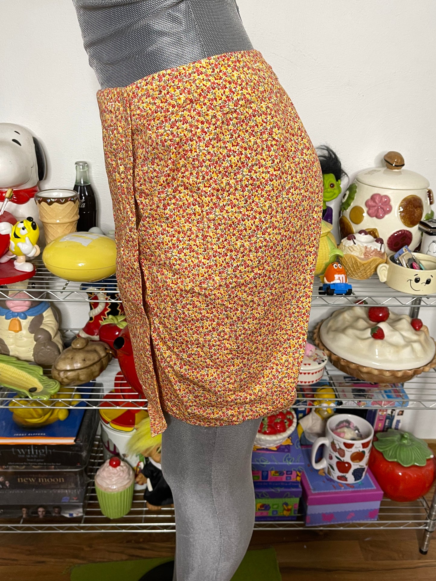 2000s LizSport Orange Floral Print Skort Sz 6