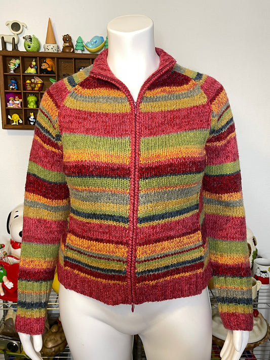 Vintage Talbots colorful knit sweater sz L