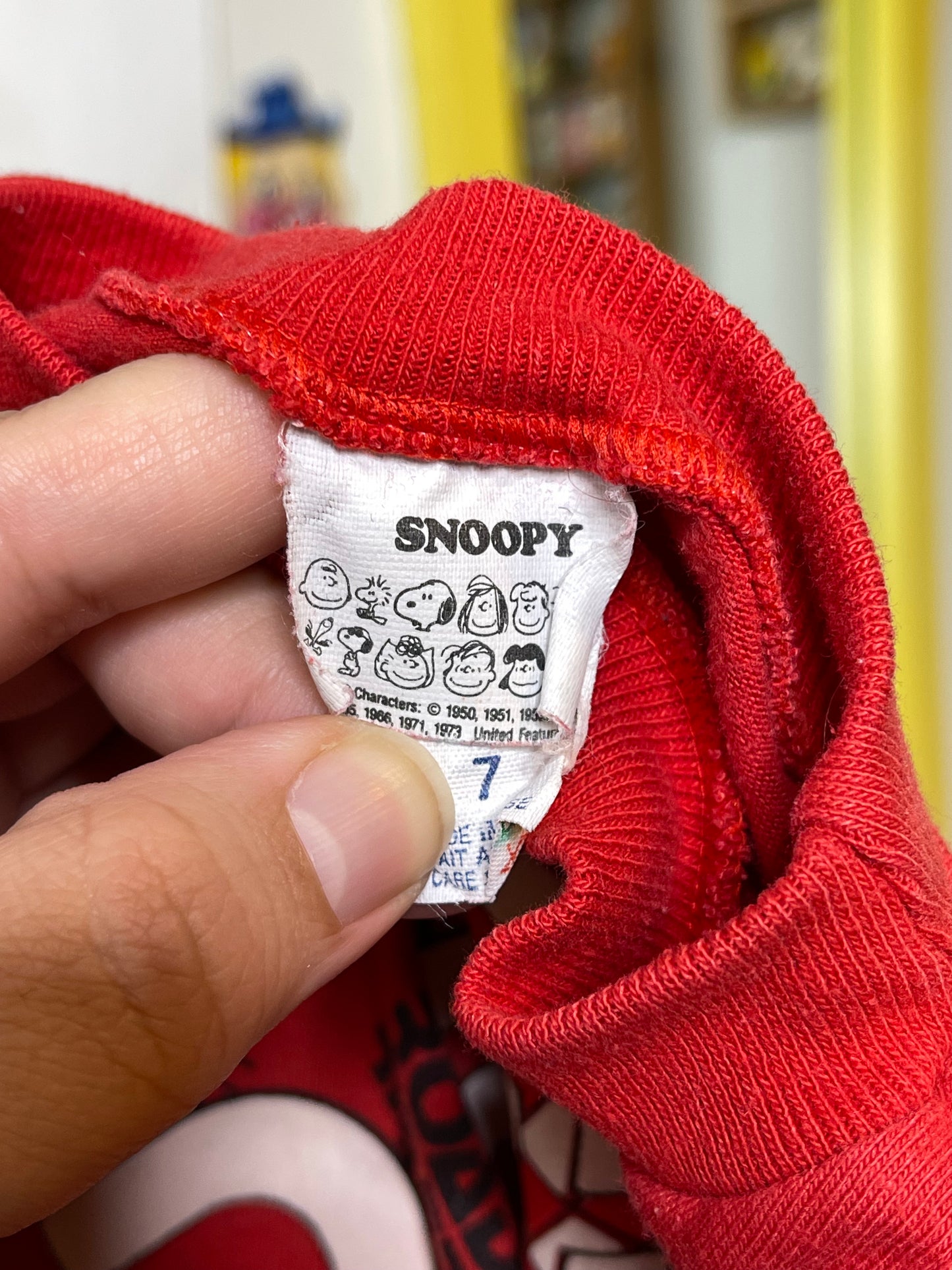 Vintage Red Road Ride Snoopy Bicycle Kids Tee Sz 7