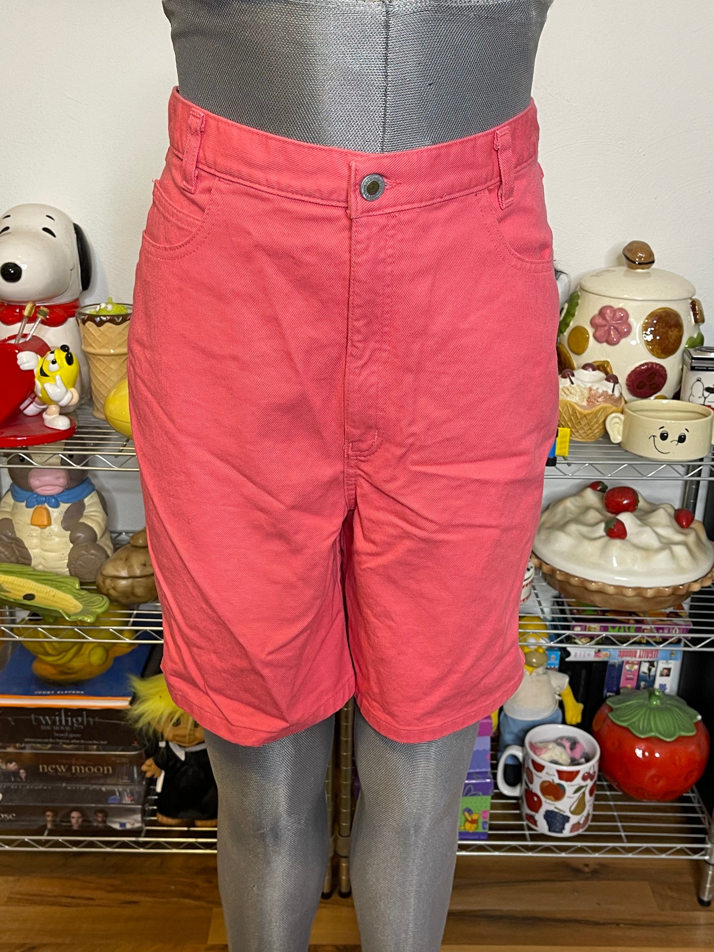 Vintage 90s Warm Pink High Waisted Bermuda Shorts Sz 11 28in