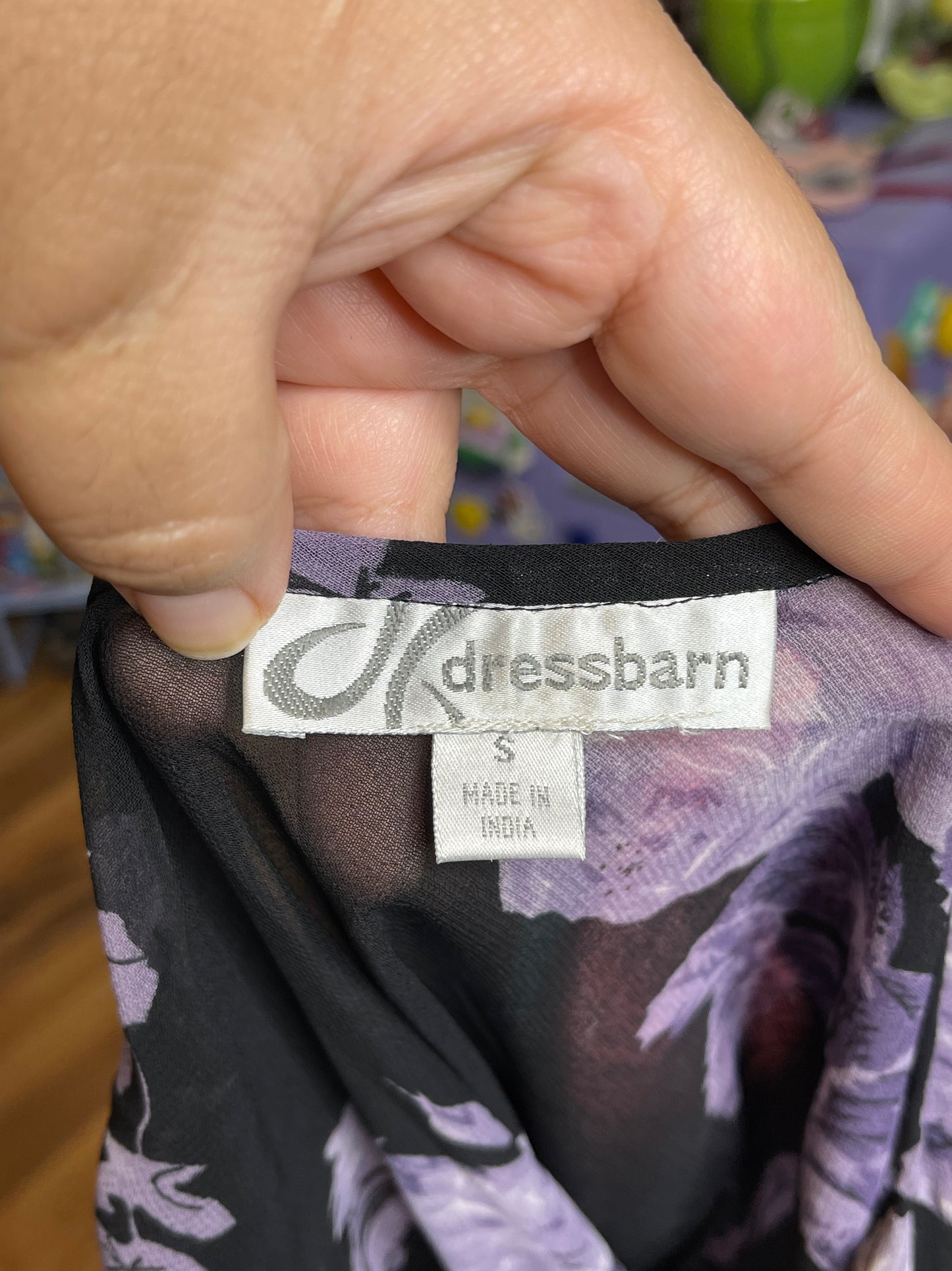 Vintage Purple Floral Sheer Layered Whimsigoth Asymmetrical Dress Sz S