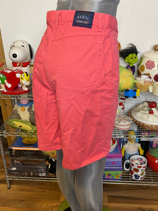 Vintage 90s Warm Pink High Waisted Bermuda Shorts Sz 11 28in