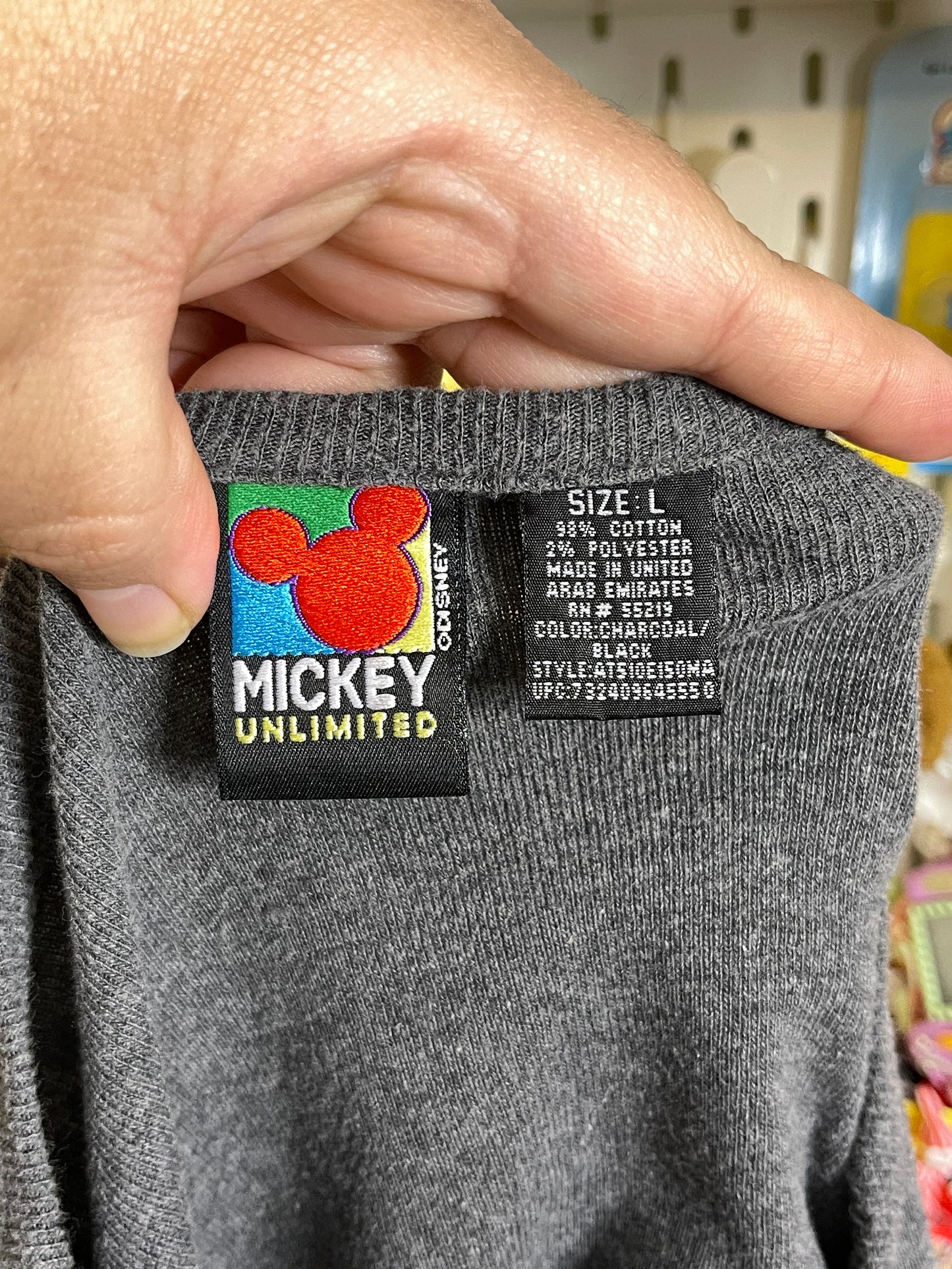 Vintage 90s Mickey Mouse Light Weight Cardigan Sz L