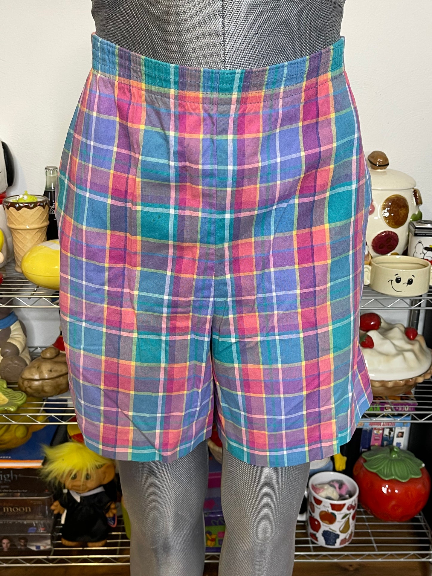 Vintage Colorful Plaid Shorts Sz XL/P